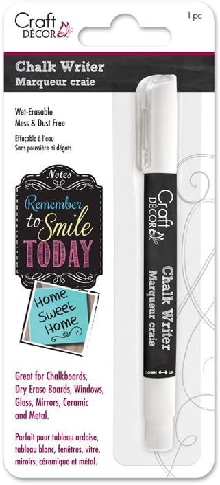 Chalk Writer, Mess Free, Wet-erasable marker for many surfaces - Amazing Vibrant Color, White - set of 3