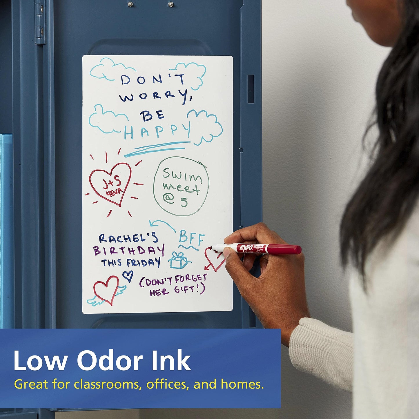 EXPO Fine Tip Dry Erase Markers, Low Odor, Black Ink, 36-Count Set, Ideal for Classroom, Office, and Home Use